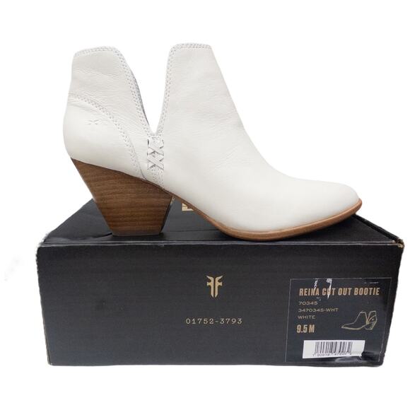 Frye Reina Cut Out White Ankle Boots 70345 Women's Size 9.5 - Picture 3 of 11